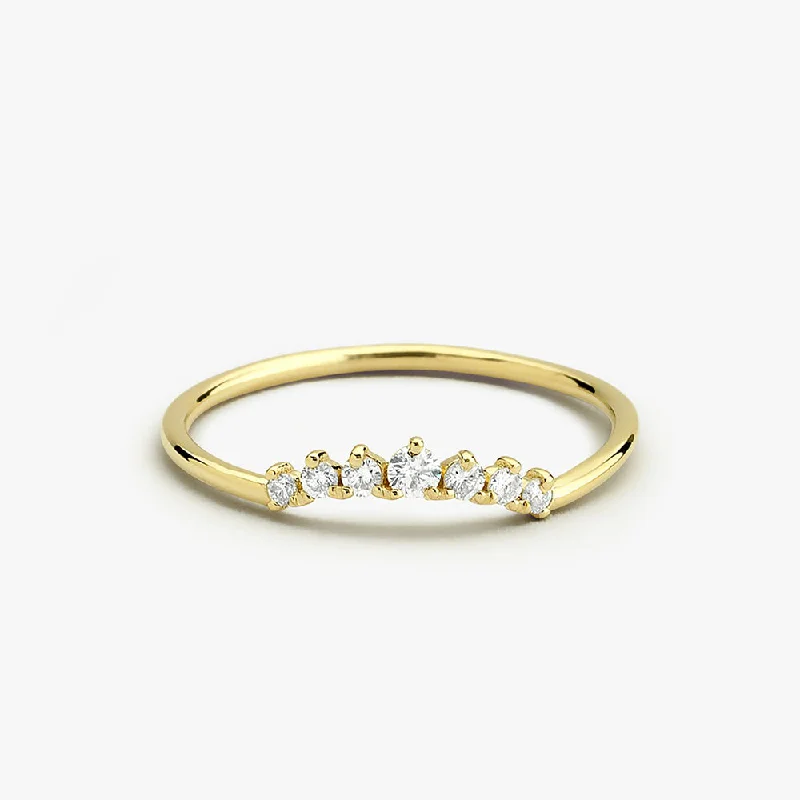 Must-Have Jewelry Pieces At Reduced Prices 14K Gold Curved Diamond Ring