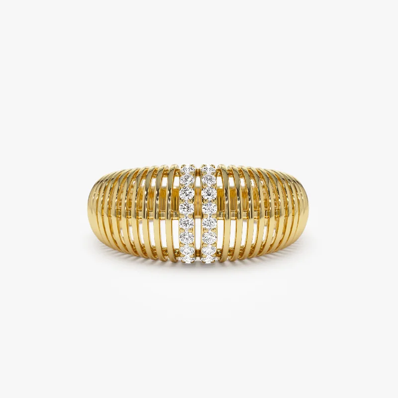 Dazzling Deals On Necklaces, Bracelets, And More 14K Diamond-Encrusted Ribbed Dome Statement Ring Dazzling Deals On Necklaces, Bracelets, And More 14K Diamond-Encrusted Ribbed Dome Statement Ring