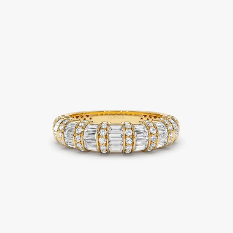 Breathtaking Jewelry At Limited-Time Savings 14k Dome Baguette Diamond Women's Anniversary Ring Breathtaking Jewelry At Limited-Time Savings 14k Dome Baguette Diamond Women's Anniversary Ring