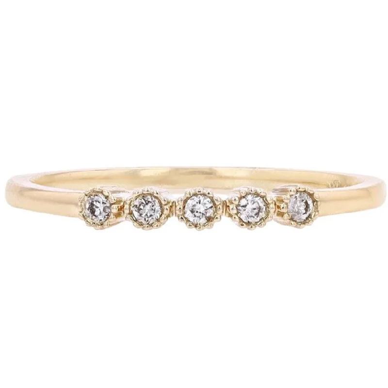 Waterproof Stainless Steel Jewelry For Lasting Beauty 14K Five Stone Band