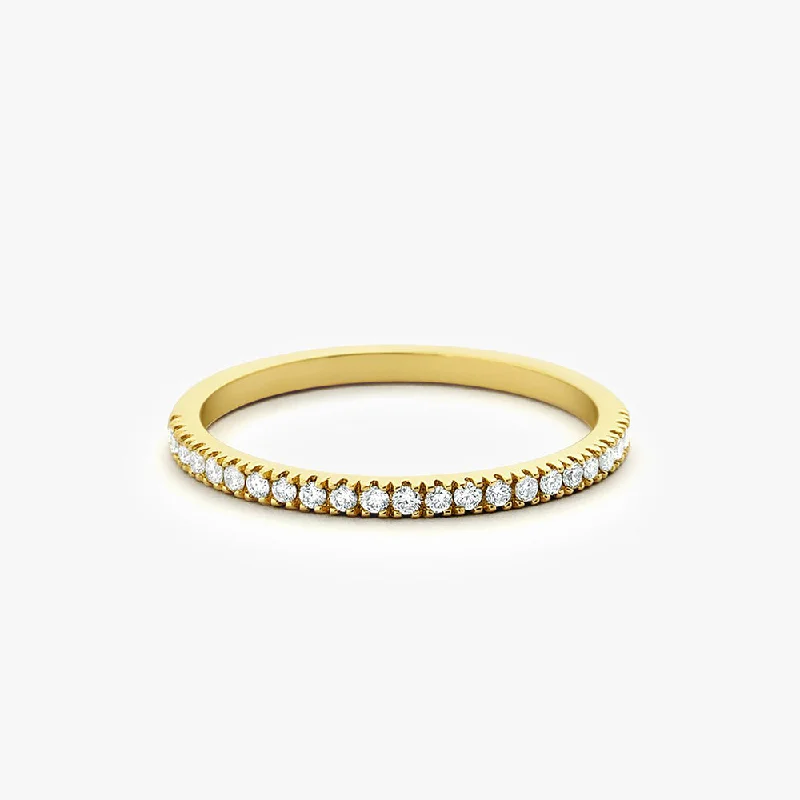 Modern Jewelry At Exclusive Discounts – Shop Today 14K Gold 1.5MM Half Eternity Diamond Ring Modern Jewelry At Exclusive Discounts – Shop Today 14K Gold 1.5MM Half Eternity Diamond Ring