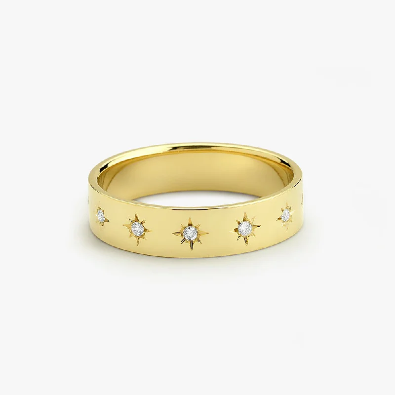 Your Perfect Accessory Now At The Best Price 14K Gold Starburst Band