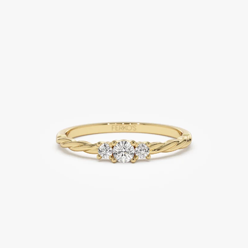 Unmissable Deals On Handmade Jewelry Collections 14k Gold Three Stone Dainty Diamond Twisted Ring Unmissable Deals On Handmade Jewelry Collections 14k Gold Three Stone Dainty Diamond Twisted Ring