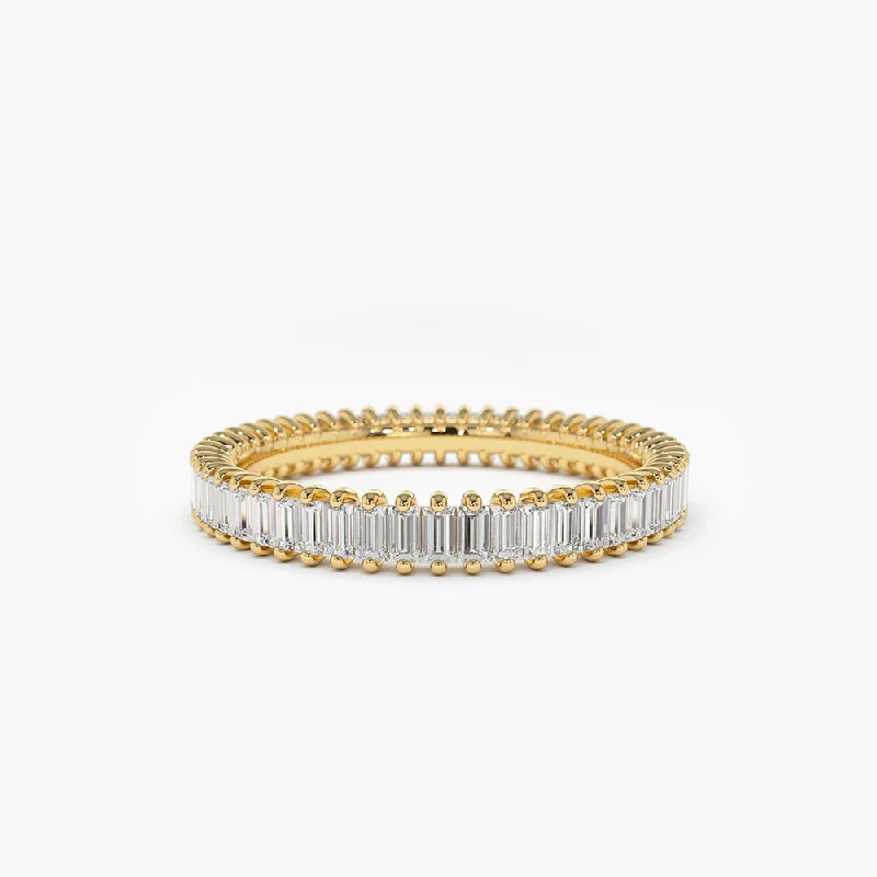 Discounted Jewelry For A Glamorous Look 14K Prong Setting Full Eternity Baguette Diamond Ring Discounted Jewelry For A Glamorous Look 14K Prong Setting Full Eternity Baguette Diamond Ring