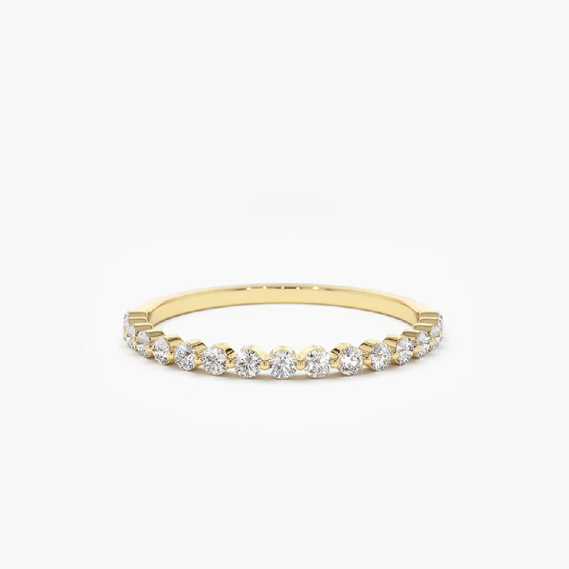 Dainty Floral Jewelry For Feminine Elegance 14K Round Diamond Shared Prong Wedding Ring Dainty Floral Jewelry For Feminine Elegance 14K Round Diamond Shared Prong Wedding Ring