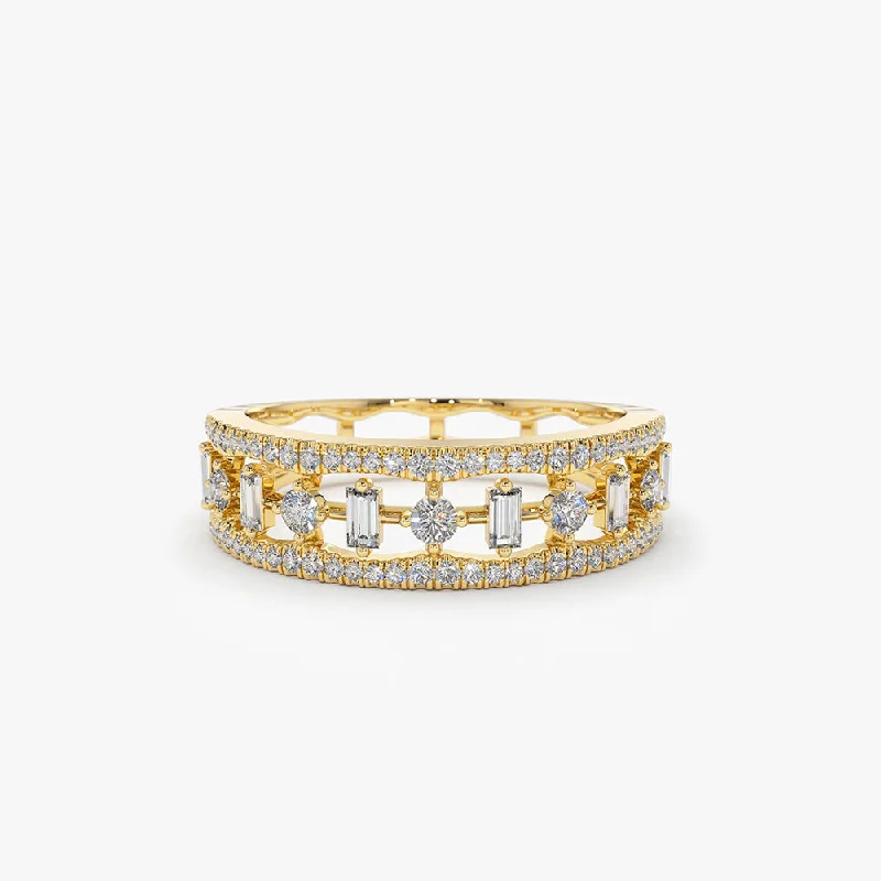 Jewelry Deals That Sparkle – Shop Today 14K Unique Baguette Diamond Wedding Ring