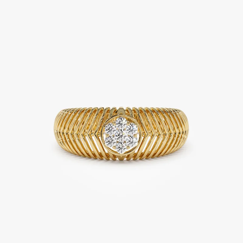 Jewelry Sale Bonanza – Grab Your Sparkle Now 14k Unique Ribbed Illusion Setting Diamond Ring Jewelry Sale Bonanza – Grab Your Sparkle Now 14k Unique Ribbed Illusion Setting Diamond Ring