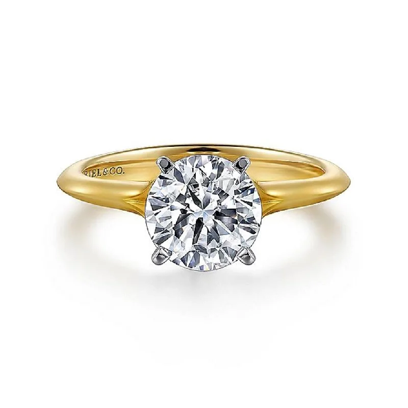 Chic And Stylish Jewelry At Discounted Prices 14K White And Yellow Gold 'Ellis' Round Diamond Engagement Ring Chic And Stylish Jewelry At Discounted Prices 14K White And Yellow Gold 'Ellis' Round Diamond Engagement Ring