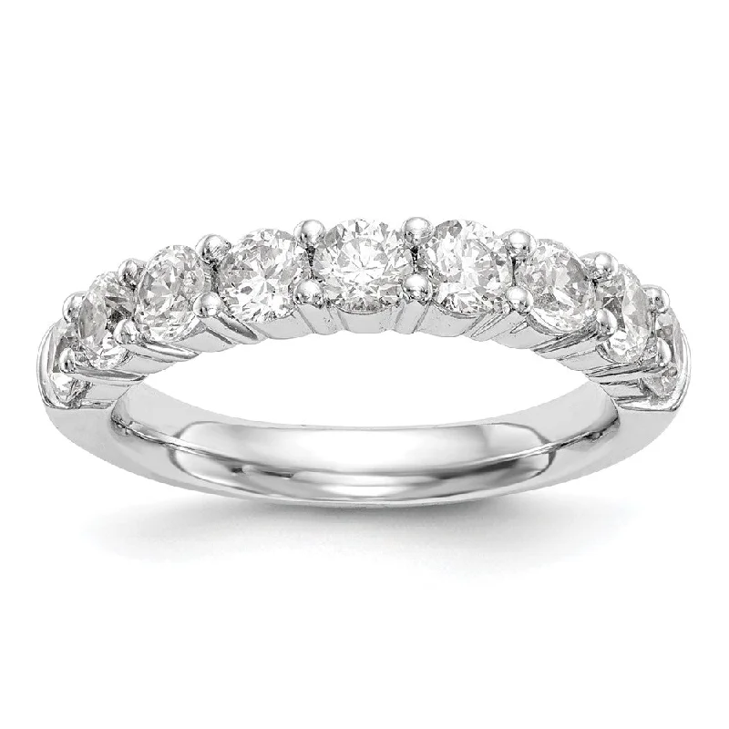 Luxury Handcrafted Jewelry For Elegant Looks 14K White Gold 1.0 Ctw to 1.6 Ctw Diamond 9-Stone Tapered Band Luxury Handcrafted Jewelry For Elegant Looks 14K White Gold 1.0 Ctw to 1.6 Ctw Diamond 9-Stone Tapered Band