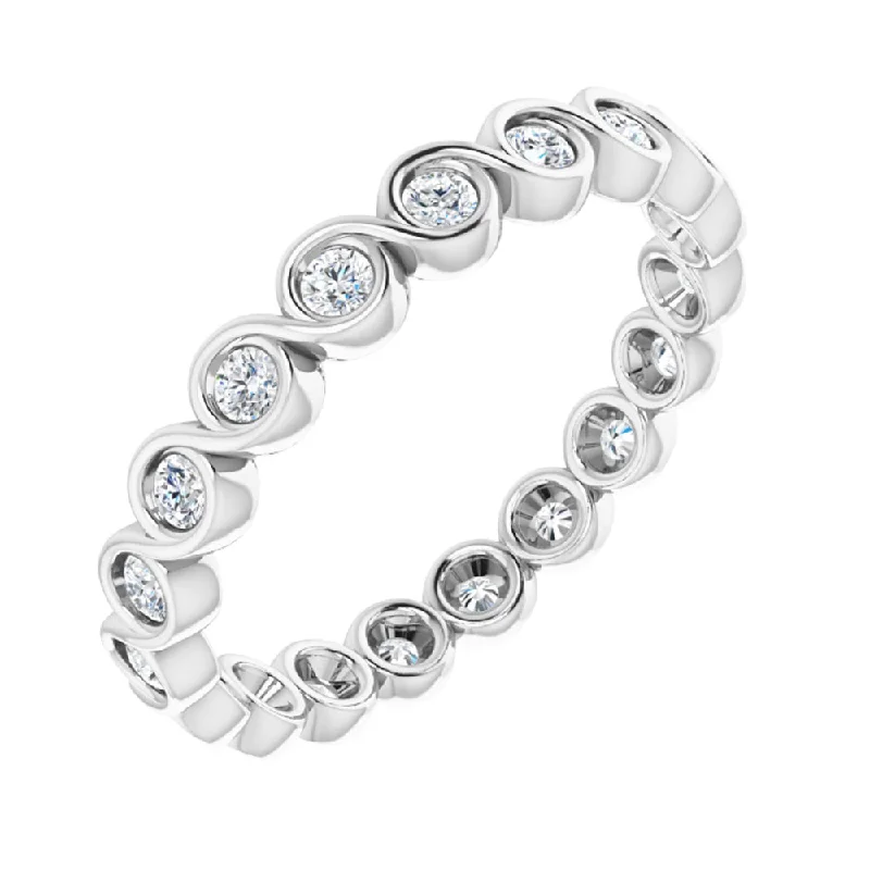 Flash Sale On Exquisite Jewelry – Don't Miss Out 14K White Gold 1/2 CTW Diamond Bezel Set Eternity Swirl Band Flash Sale On Exquisite Jewelry – Don't Miss Out 14K White Gold 1/2 CTW Diamond Bezel Set Eternity Swirl Band