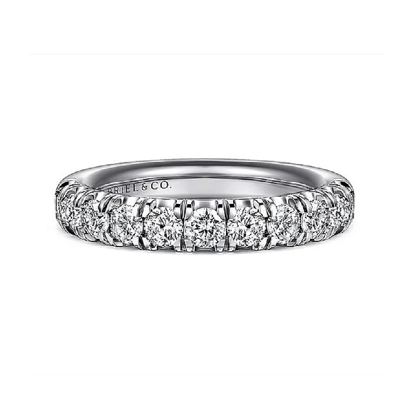 The Perfect Jewelry Piece At The Perfect Discount 14K White Gold 11 Stone French Pavé Diamond Wedding Band The Perfect Jewelry Piece At The Perfect Discount 14K White Gold 11 Stone French Pavé Diamond Wedding Band