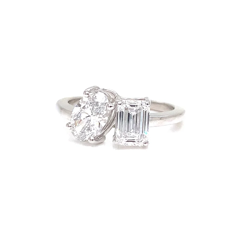 Delicate Crystal Jewelry For Sophisticated Charm 14K White Gold 2 Carat Lab Grown Ring Delicate Crystal Jewelry For Sophisticated Charm 14K White Gold 2 Carat Lab Grown Ring