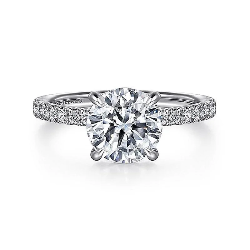 Luxury Jewelry At Unbeatable Discounts 14K White Gold 'Alisa' Round Diamond Engagement Ring Luxury Jewelry At Unbeatable Discounts 14K White Gold 'Alisa' Round Diamond Engagement Ring