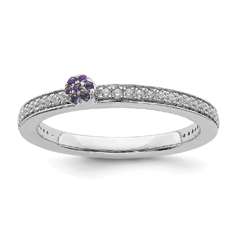 Affordable Luxury Jewelry – Style At A Great Price 14k White Gold, Amethyst & 1/8 Ctw Diamond Stackable Ring Affordable Luxury Jewelry – Style At A Great Price 14k White Gold, Amethyst & 1/8 Ctw Diamond Stackable Ring