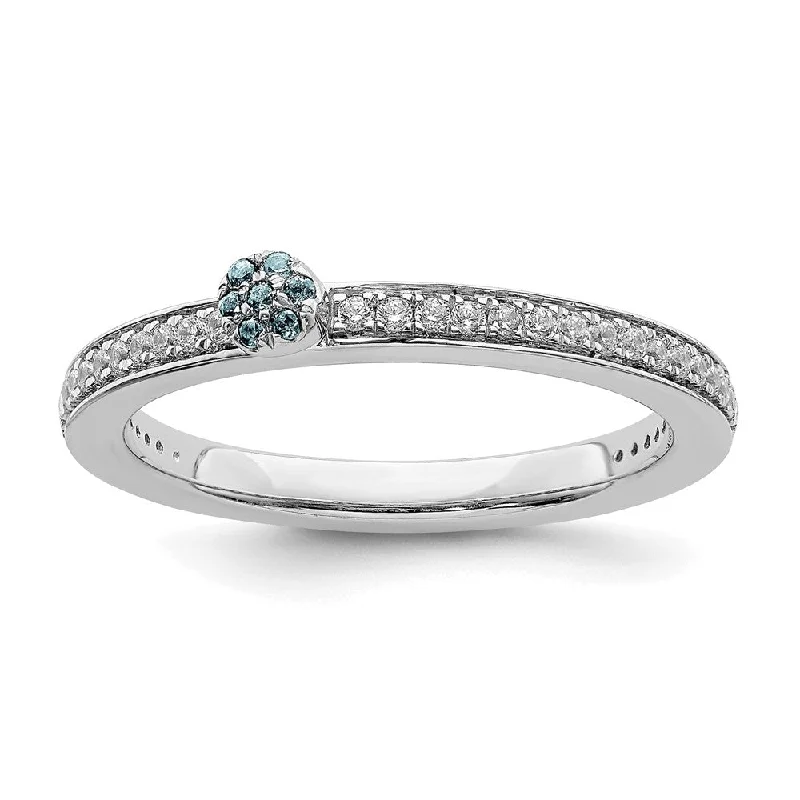 Personalized Jewelry Sale – Unique Gifts At Low Prices 14k White Gold, Aquamarine & 1/8 Ctw Diamond Stackable Ring Personalized Jewelry Sale – Unique Gifts At Low Prices 14k White Gold, Aquamarine & 1/8 Ctw Diamond Stackable Ring
