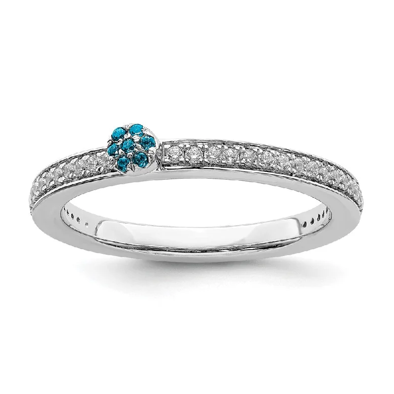 Limited-Stock Jewelry Sale – Shop Before It's Gone 14k White Gold, Blue Topaz & 1/8 Ctw Diamond Stackable Ring Limited-Stock Jewelry Sale – Shop Before It's Gone 14k White Gold, Blue Topaz & 1/8 Ctw Diamond Stackable Ring