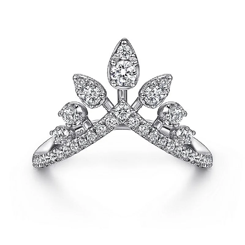 Timeless Elegance At Unbelievable Discounts 14K White Gold Bursting Diamond Chevron Ring Timeless Elegance At Unbelievable Discounts 14K White Gold Bursting Diamond Chevron Ring