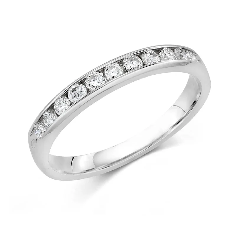 Last Chance To Shop High-End Jewelry At Markdown Prices 14K White Gold Channel Set Diamond Band Last Chance To Shop High-End Jewelry At Markdown Prices 14K White Gold Channel Set Diamond Band