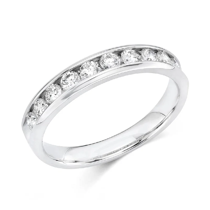 Shop Modern Jewelry Collections With Exclusive Discounts 14K White Gold Channel Set Diamond Band Shop Modern Jewelry Collections With Exclusive Discounts 14K White Gold Channel Set Diamond Band