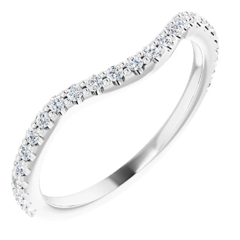 Dazzle In Elegance With Our Biggest Jewelry Sale 14K White Gold Curved Diamond Band Dazzle In Elegance With Our Biggest Jewelry Sale 14K White Gold Curved Diamond Band