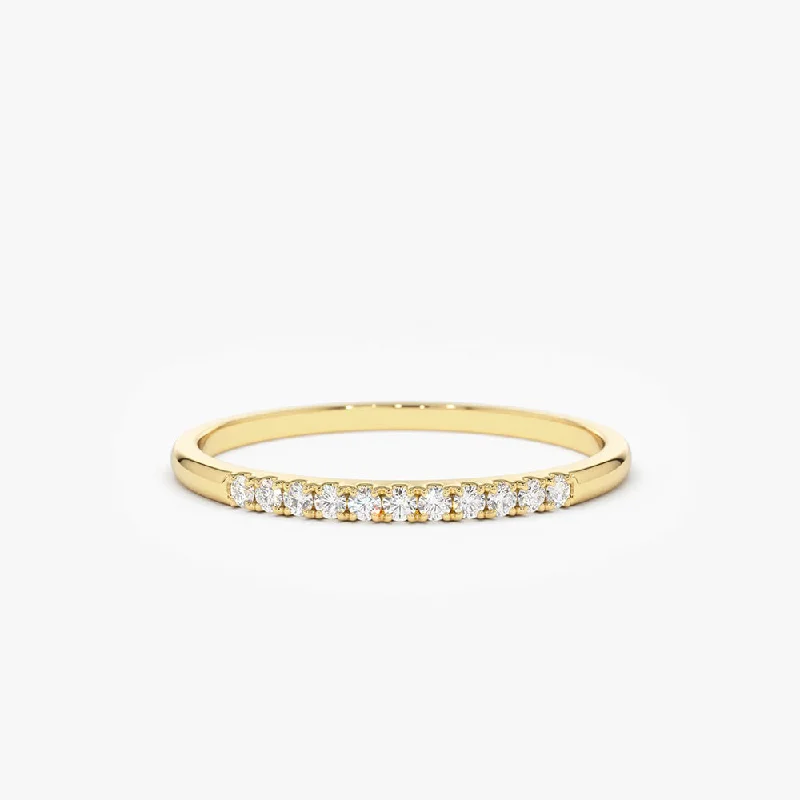 Exclusive Jewelry Sale – Shine For Less 14K Gold 11 Stone Diamond Wedding Band