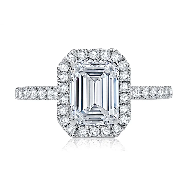 Buy More, Save More On Stunning Jewelry Pieces 14K White Gold Emerald Cut Center Halo Engagement Ring Buy More, Save More On Stunning Jewelry Pieces 14K White Gold Emerald Cut Center Halo Engagement Ring