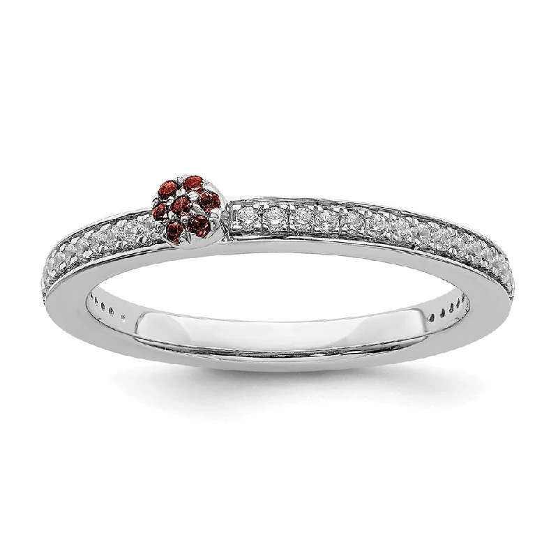 Seasonal Jewelry Clearance – Best Styles At The Lowest Prices 14k White Gold, Garnet & 1/8 Ctw Diamond Stackable Ring Seasonal Jewelry Clearance – Best Styles At The Lowest Prices 14k White Gold, Garnet & 1/8 Ctw Diamond Stackable Ring