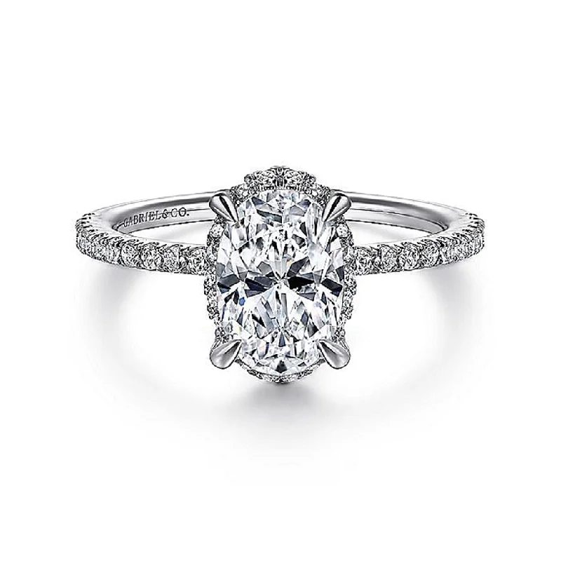 Seasonal Jewelry Sale – Upgrade Your Style Today 14K White Gold 'Hart' Hidden Halo Oval Diamond Engagement Ring Seasonal Jewelry Sale – Upgrade Your Style Today 14K White Gold 'Hart' Hidden Halo Oval Diamond Engagement Ring
