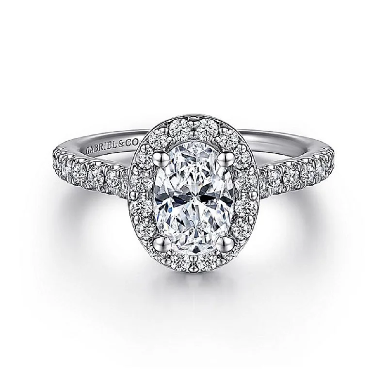 Last Chance To Shop High-End Jewelry At Markdown Prices 14K White Gold 'Lyla' Halo Oval Diamond Engagement Ring Last Chance To Shop High-End Jewelry At Markdown Prices 14K White Gold 'Lyla' Halo Oval Diamond Engagement Ring