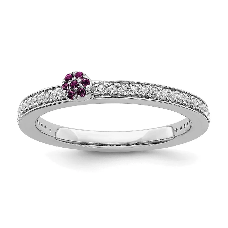 Exclusive Gemstone Jewelry Markdowns – Shop Now 14k White Gold, Rhodolite Garnet & 1/8 Ctw Diamond Stackable Ring Exclusive Gemstone Jewelry Markdowns – Shop Now 14k White Gold, Rhodolite Garnet & 1/8 Ctw Diamond Stackable Ring