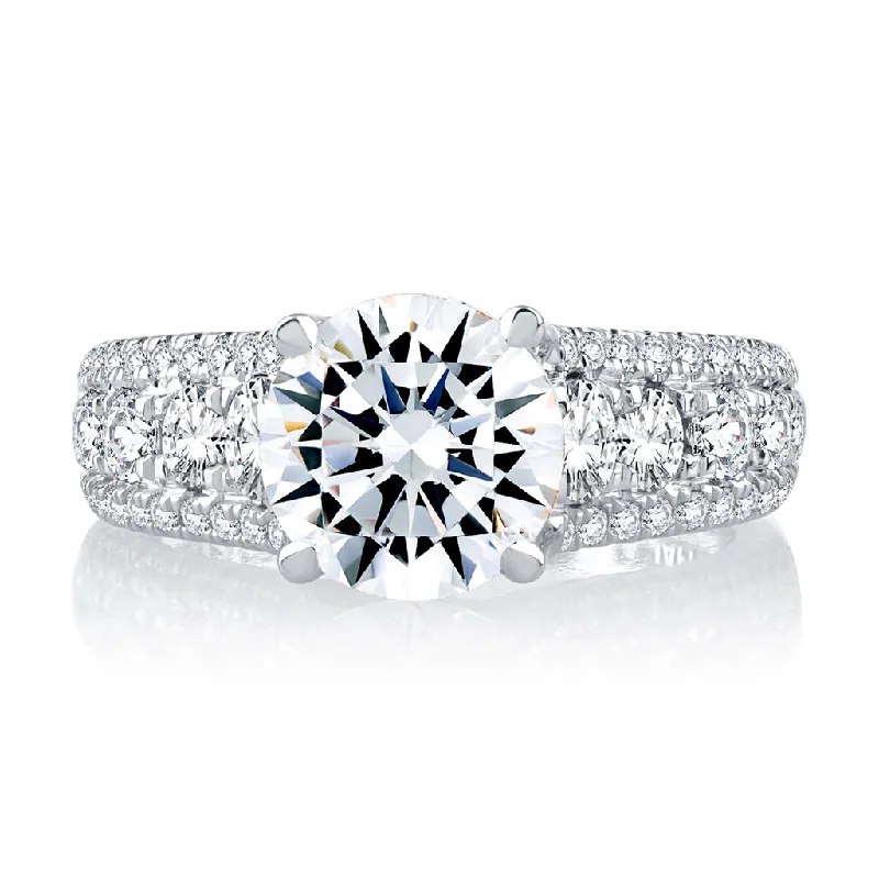 Final Call For Exquisite Jewelry At Reduced Rates 14K White Gold Wide Band Round Diamond Engagement Ring Final Call For Exquisite Jewelry At Reduced Rates 14K White Gold Wide Band Round Diamond Engagement Ring