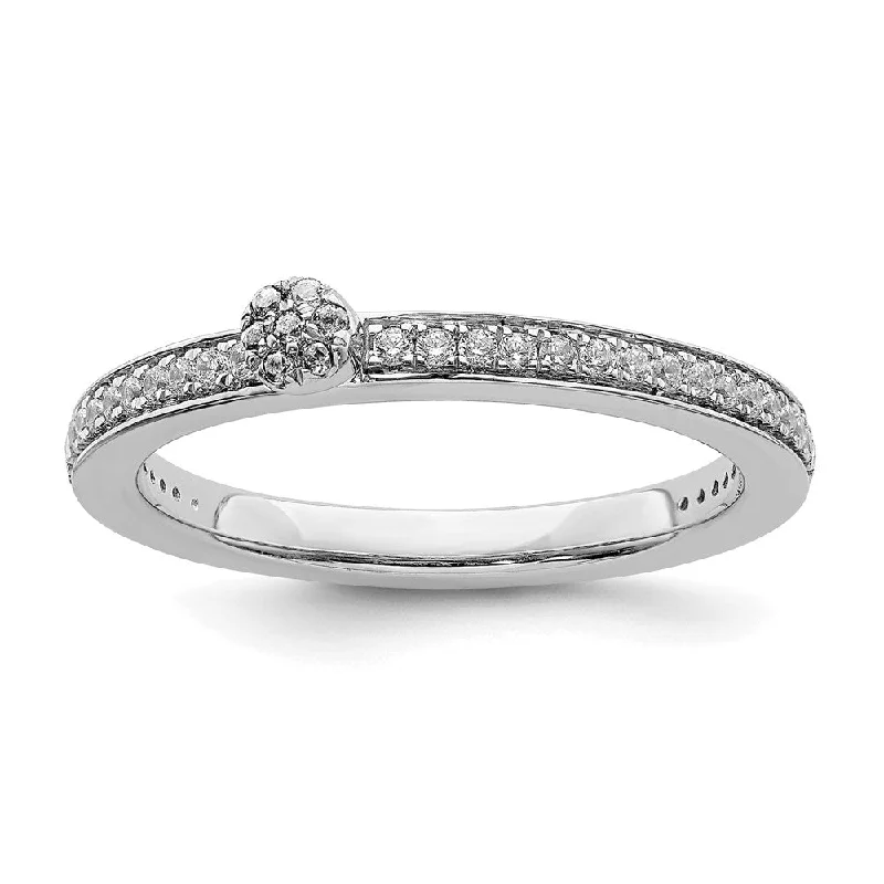 Unmissable Deals On Handmade Jewelry Collections 14k White Gold, White Topaz & 1/8 Ctw Diamond Stackable Ring Unmissable Deals On Handmade Jewelry Collections 14k White Gold, White Topaz & 1/8 Ctw Diamond Stackable Ring