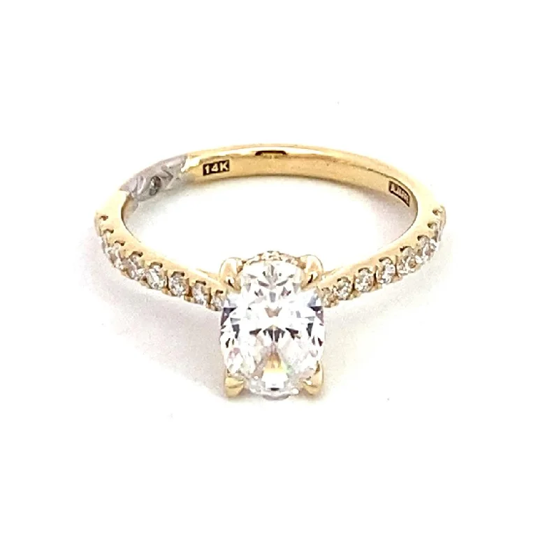 Premium Diamond Jewelry At Once-In-A-Lifetime Discounts 14K Yellow And White Gold Hidden Halo Engagement Ring Premium Diamond Jewelry At Once-In-A-Lifetime Discounts 14K Yellow And White Gold Hidden Halo Engagement Ring