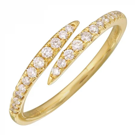 Handcrafted Jewelry Sale – Unique Designs At Low Prices 14K Yellow Gold Diamond Bypass Ring Handcrafted Jewelry Sale – Unique Designs At Low Prices 14K Yellow Gold Diamond Bypass Ring