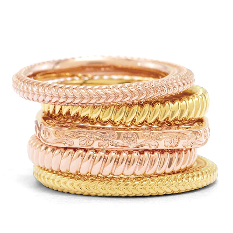 Holiday Jewelry Sale – Perfect Gifts At The Best Prices 14K Yellow & Rose Gold Plated Sterling Silver Band Stackable Ring Set Holiday Jewelry Sale – Perfect Gifts At The Best Prices 14K Yellow & Rose Gold Plated Sterling Silver Band Stackable Ring Set