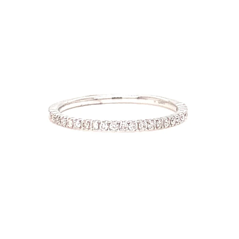 Trendy Minimalist Jewelry For Everyday Wear 14KWhite Gold Half Eternity Ring