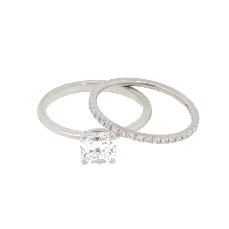 Romantic Heart-Shaped Jewelry For Special Gifts Tiffany & Co. 'TRUE' Diamond Platinum Engagement Ring and Wedding Band Set Romantic Heart-Shaped Jewelry For Special Gifts Tiffany & Co. 'TRUE' Diamond Platinum Engagement Ring and Wedding Band Set