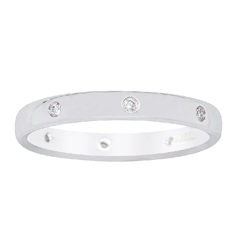 Limited Stock On Premium Jewelry At Low Prices 18ct White Gold .08ct Diamond Lucky Band Limited Stock On Premium Jewelry At Low Prices 18ct White Gold .08ct Diamond Lucky Band
