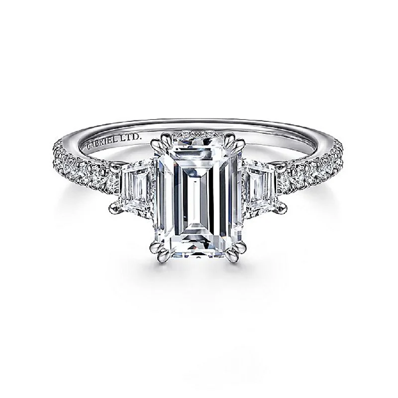 Exclusive Jewelry Sale – Limited-Time Discounts 18K White Gold 'Willow' Three Stone Emerald Cut Diamond Engagement Ring Exclusive Jewelry Sale – Limited-Time Discounts 18K White Gold 'Willow' Three Stone Emerald Cut Diamond Engagement Ring