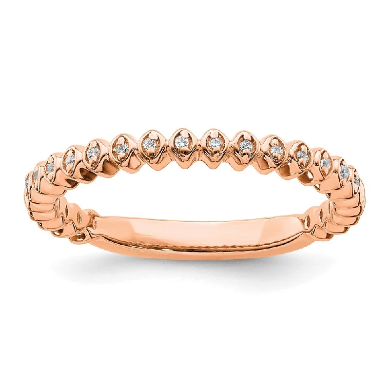 Premium Diamond Jewelry At Once-In-A-Lifetime Discounts 2.25mm 14k Rose Gold 1/20 Ctw Diamond Stackable Band Premium Diamond Jewelry At Once-In-A-Lifetime Discounts 2.25mm 14k Rose Gold 1/20 Ctw Diamond Stackable Band