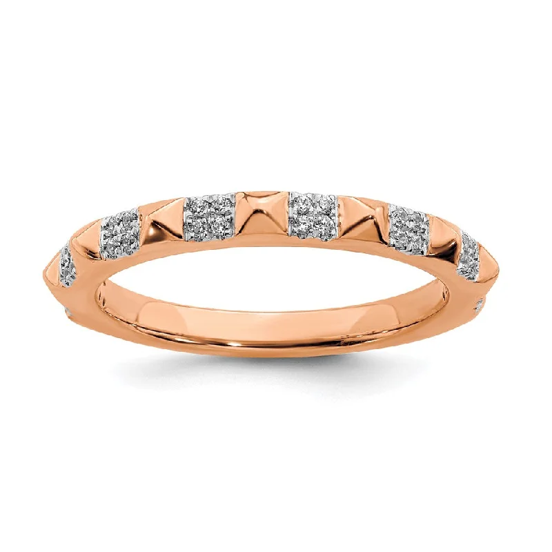 Discover Unique Jewelry With Special Limited-Time Offers 2.25mm 14k Rose Gold 1/8 Ctw Diamond Stackable Pyramid Band Discover Unique Jewelry With Special Limited-Time Offers 2.25mm 14k Rose Gold 1/8 Ctw Diamond Stackable Pyramid Band