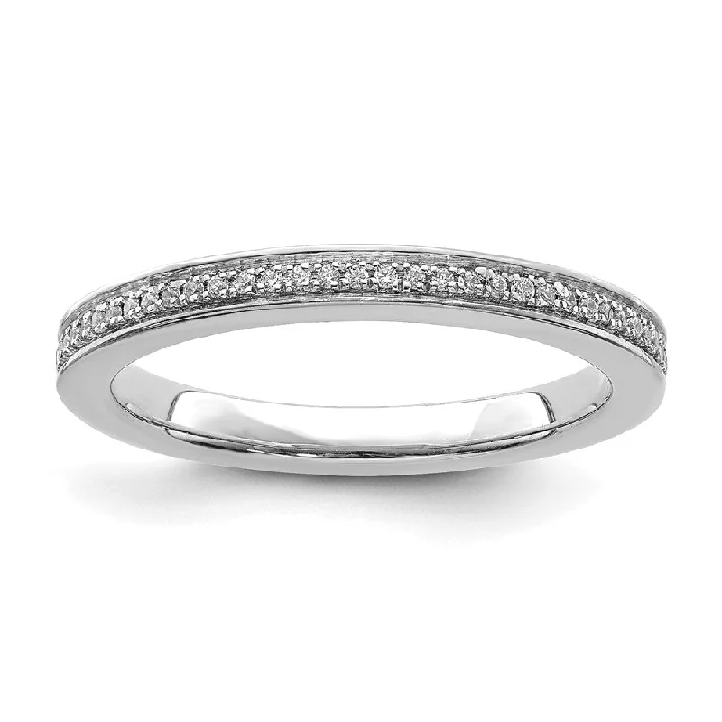 Celebrate Every Occasion With Sparkling Savings 2.25mm 14k White Gold 1/10 Ctw Diamond Stackable Band Celebrate Every Occasion With Sparkling Savings 2.25mm 14k White Gold 1/10 Ctw Diamond Stackable Band