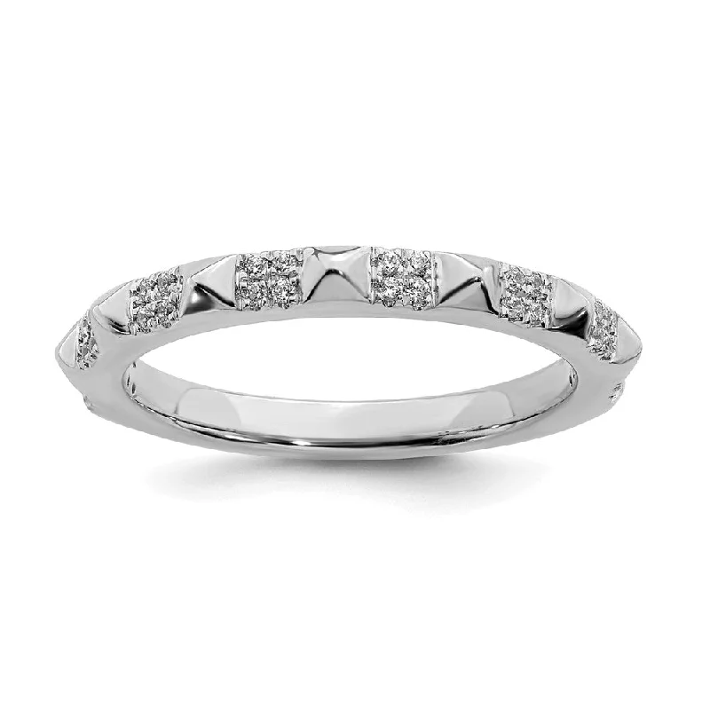 Shop High-Quality Jewelry At Jaw-Dropping Discounts 2.25mm 14k White Gold 1/8 Ctw Diamond Stackable Pyramid Band Shop High-Quality Jewelry At Jaw-Dropping Discounts 2.25mm 14k White Gold 1/8 Ctw Diamond Stackable Pyramid Band