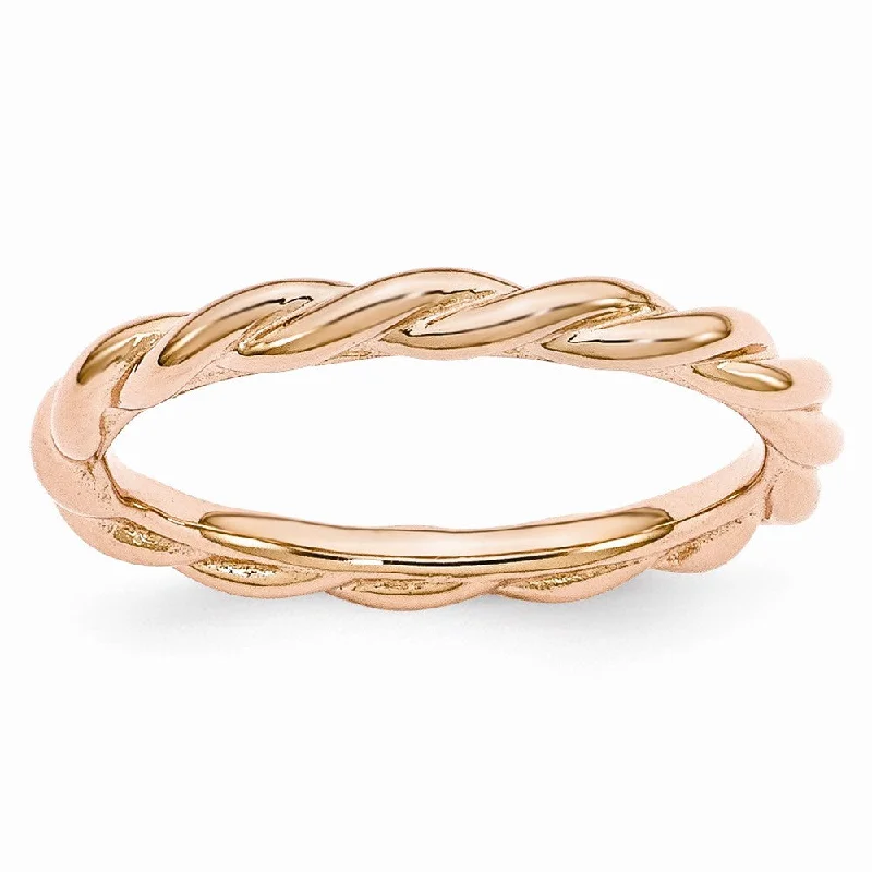 2.25mm Pink Tone Sterling Silver Stackable Expressions Twist Band