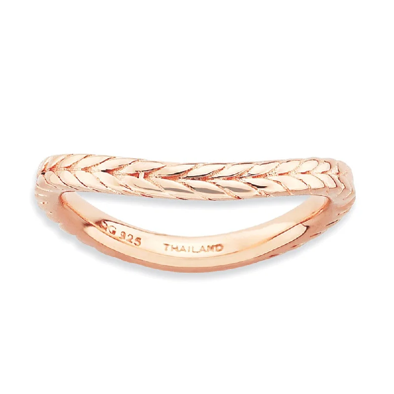Trending Jewelry Styles Now At Limited-Time Discounts 2.25mm Stackable 14K Rose Gold Plated Silver Curved Wheat Band Trending Jewelry Styles Now At Limited-Time Discounts 2.25mm Stackable 14K Rose Gold Plated Silver Curved Wheat Band