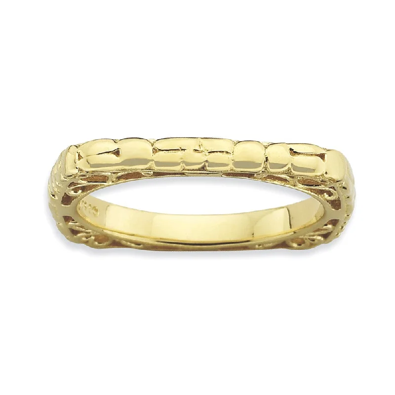 Limited-Stock Jewelry Sale – Once It's Gone, It's Gone 2.25mm Stackable 18K Yellow Gold Plated Silver Square Band Limited-Stock Jewelry Sale – Once It's Gone, It's Gone 2.25mm Stackable 18K Yellow Gold Plated Silver Square Band