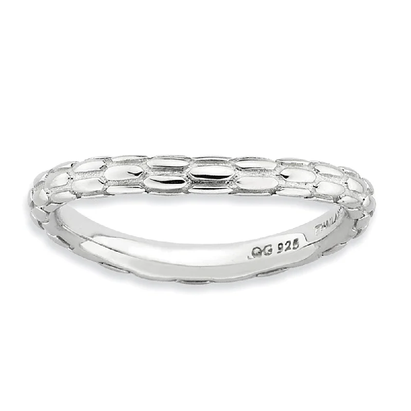Fashion-Forward Jewelry At Incredible Prices 2.25mm Stackable Sterling Silver Curved Dragon Skin Band Fashion-Forward Jewelry At Incredible Prices 2.25mm Stackable Sterling Silver Curved Dragon Skin Band