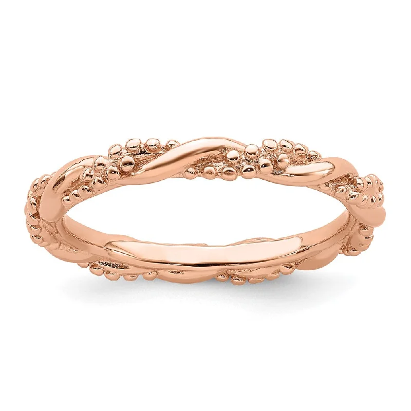 Exclusive Savings On Timeless Jewelry Pieces 2.25mm Sterling Silver 14k Rose Gold Plated Stackable Twist Band Exclusive Savings On Timeless Jewelry Pieces 2.25mm Sterling Silver 14k Rose Gold Plated Stackable Twist Band