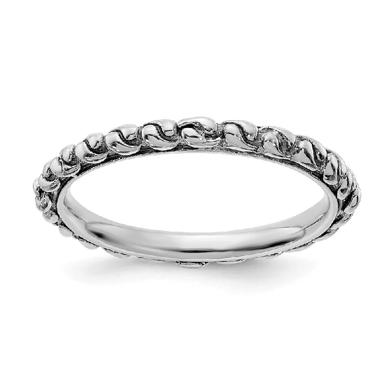 Elegant Rose Gold Jewelry For A Stylish Touch 2.25mm Sterling Silver Stackable Antiqued Swirl Band Elegant Rose Gold Jewelry For A Stylish Touch 2.25mm Sterling Silver Stackable Antiqued Swirl Band