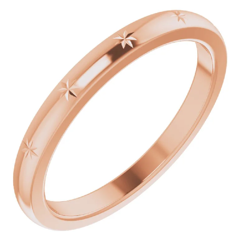 Elegant Jewelry, Affordable Luxury – Shop Now 2.2mm 10K Rose Gold Starburst Standard Fit Band Elegant Jewelry, Affordable Luxury – Shop Now 2.2mm 10K Rose Gold Starburst Standard Fit Band